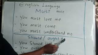 yadda Ake amfani da MUST a turancihowtolearnandusenewwordsenglishgrammar education [upl. by Snapp]