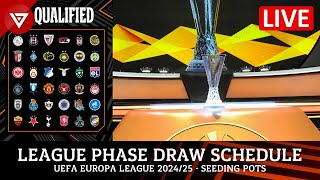 🔴 UEFA Europa League 202425 League Phase Draw Schedule amp Pots Draw Results [upl. by Angell]