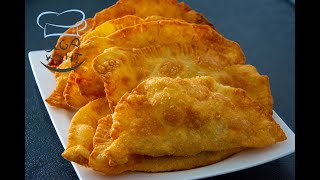 Einfaches Chebureki  Tschebureki Rezept  Teigtaschen mit Hackfleisch  чебуреки [upl. by Meda]