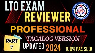 LTO EXAM REVIEWER FOR PROFESSIONAL DRIVERS LICENSE UPDATED 2024 TAGALOG VERSION PART 7 [upl. by Buckden]