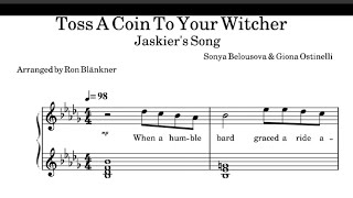 Toss A Coin To Your Witcher The Witcher piano song sheet music [upl. by Rem]