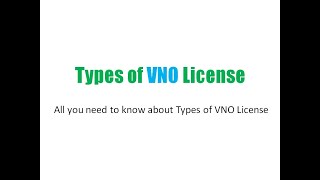 Types of VNO License [upl. by Analak]