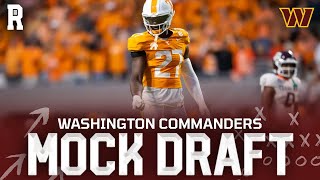 Washington Commanders 3Round Mock Draft [upl. by Annaigroeg]