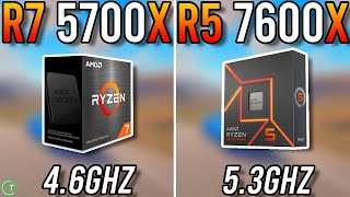 Ryzen 7 5700X vs Ryzen 5 7600X  Which Is Better [upl. by Ennayllek]