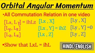 Commutation relations Orbital Angular momentum and its application in Quantum mechanics  Part1 [upl. by Aiyot]