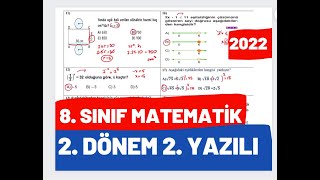 8 Sınıf Matematik 2 Dönem 2 Yazılı Soruları [upl. by Karmen]