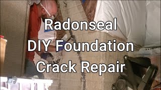 Another Crack fixed by Radonseal  DIY Foundation Hairline Crack Repair [upl. by Waverly]