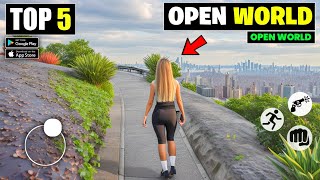 Top 5 New Open World Games For Android  best open world games  High Graphics [upl. by Annaer]