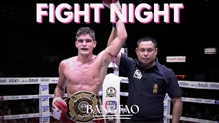 Bangtao Muay Thai Fighter Dylan Machete Zanetti secures KO victory at Singpatong stadium [upl. by Enamrej]