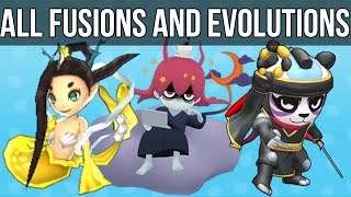 YoKai Watch 2  All Fusions and Evolutions [upl. by Jacenta]