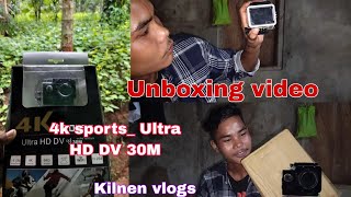 finally Unboxing video action camera 4k sports ultra HD DV 30M📷Kilnen blogs [upl. by Odradlig319]