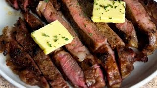 MediumWell Ribeye Steak in a Cast Iron Skillet 🥩 [upl. by Tnahsin65]