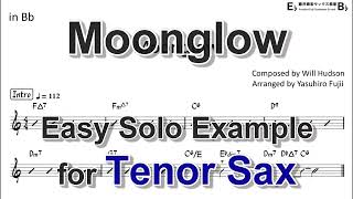 Moonglow  Easy Solo Example for Tenor Sax [upl. by Bosson]