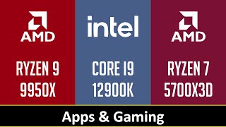 RYZEN 9 9950X vs CORE I9 12900K vs RYZEN 7 5700X3D [upl. by Pammi]