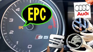 EPC Warning light VW Audi Skoda SEAT How to fix Meaning amp Problem solution🚘 [upl. by Esinwahs]