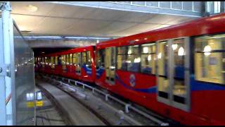 DLR trains arriving at and departing from Stratford Stratford International branch [upl. by Noirad]