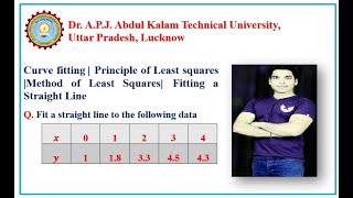 50 Curve fitting  Principle of Least squares Method of Least Squares Fitting a Straight Line [upl. by Levine85]