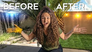 Backyard Makeover DIY  Family Vloggers of 7 [upl. by Llerrehs]