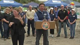 Gov Ron DeSantis First Lady Casey DeSantis speak from Horseshoe Beach [upl. by Elatia]