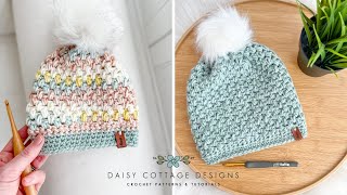 Easy Crochet Beanie Tutorial [upl. by Adabel]