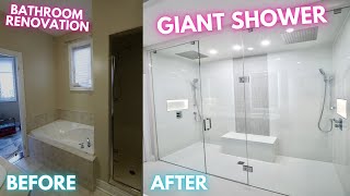 GIANT Shower Renovation  Master Bathroom Remodel [upl. by Methuselah]