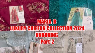 Maria B Chiffon collection 2024  Maria b new launching 2 mariab chiffon vacollections unboxing [upl. by Asatan]