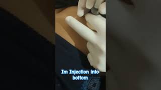 Intramuscular injection into the gluteus muscle injection [upl. by Cristin]