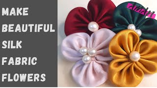 Silk Fabric Flower Making  Step By Step Fabric Flower In No Time [upl. by Reena]