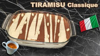 Tiramisu classique 🇮🇹 ma recette parfaite et sans crème liquide 😜تيراميسو كلاسيكي [upl. by Adnohral]