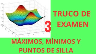 EXTREMOS DE UNA FUNCIONES DE DOS VARIABLES Máximos Mínimos y Puntos de Silla Matriz hessiana [upl. by Gensler]