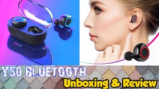 Y50 Bluetooth Earbuds Unboxing and Review Information 4 U [upl. by Dobbins]