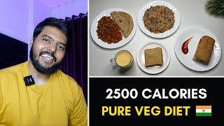 Easy Pure Veg 2500 Calorie Bodybuilding Diet  150gms Protein  🇮🇳 [upl. by Tharp]