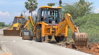 JCB 3DX Extending Old Village Road Box Cutting 2 JCB Working in Same Place  JCB  jcb video [upl. by Atiuqa]