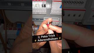 ⚡️Aderendhülsen 🙋🏾‍♂️Elektriker Trick❗️ elektrik handwerk elektriker elektro strom diy [upl. by Toomin]