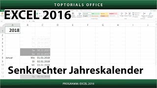 Senkrechter Jahreskalender Excel [upl. by Caffrey748]