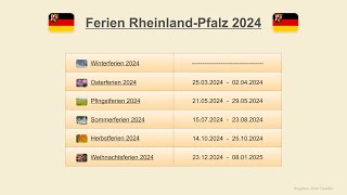 Ferien Rheinland Pfalz 2024 [upl. by Julietta]