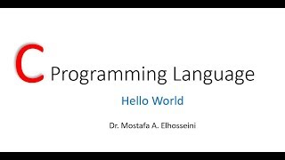 Lecture 02 Hello World [upl. by Silber]