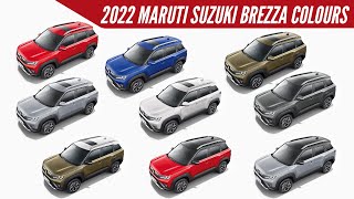 2022 Maruti Suzuki Brezza  All Colour Options  Images  AUTOBICS [upl. by Aubry]