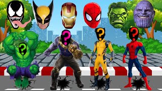 Wrong Heads Top Superheroes  AVENGERS vs Hulk Batman Thanos Spiderman [upl. by Rachele]