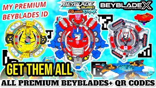 MY PREMIUM BEYBLADE BURST APP COLLECTION  GET THEM ALL  BEYBLADES QR CODES [upl. by Cralg]