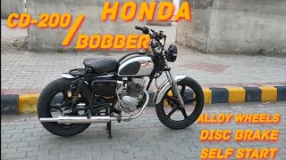 HONDA CD200  BOBBER  MODIFICATIONS  CUSTOM MADE  CLASSICS [upl. by Dieball364]