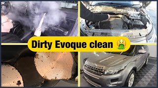 Cleaning a disgusting abused Range Rover Evoque [upl. by Onimixam]