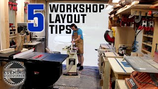 Workshop Design  5 Keys to a Small Shop Layout  Evening Woodworker [upl. by Khudari425]