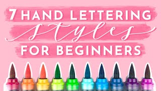 7 Hand Lettering Styles for Beginners  Hand Lettering Ideas and Modern Calligraphy Fonts [upl. by Ranice]