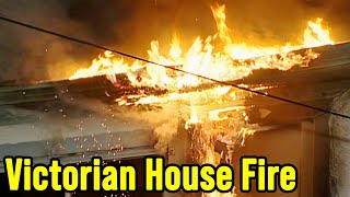 Los Angeles Historic Victorian Style Mansion Goes Up in Fire and Flames [upl. by Marjie364]