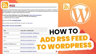 How to Add RSS Feed in WordPress 2024  Easy Guide [upl. by Laeno]