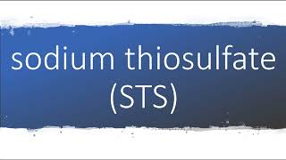 How to pronounce sodium thiosulfate  What is sodium thiosulfate [upl. by Donatelli135]