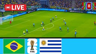 🔴LIVE  Brazil vs Uruguay FIFA World Cup 2026  Qualification South America  Full Match  PES PC [upl. by Dorn]