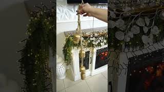 The easiest way to add Christmas lights to your fireplace ollnyclusterlights christmasdecor [upl. by Ecnarretal243]