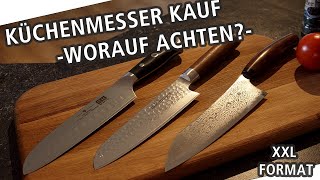 Küchenmesser VergleichWorauf beim Kauf achtenMesserstahl Ergonomie Verarbeitung uvm beim Santoku [upl. by Annaira]